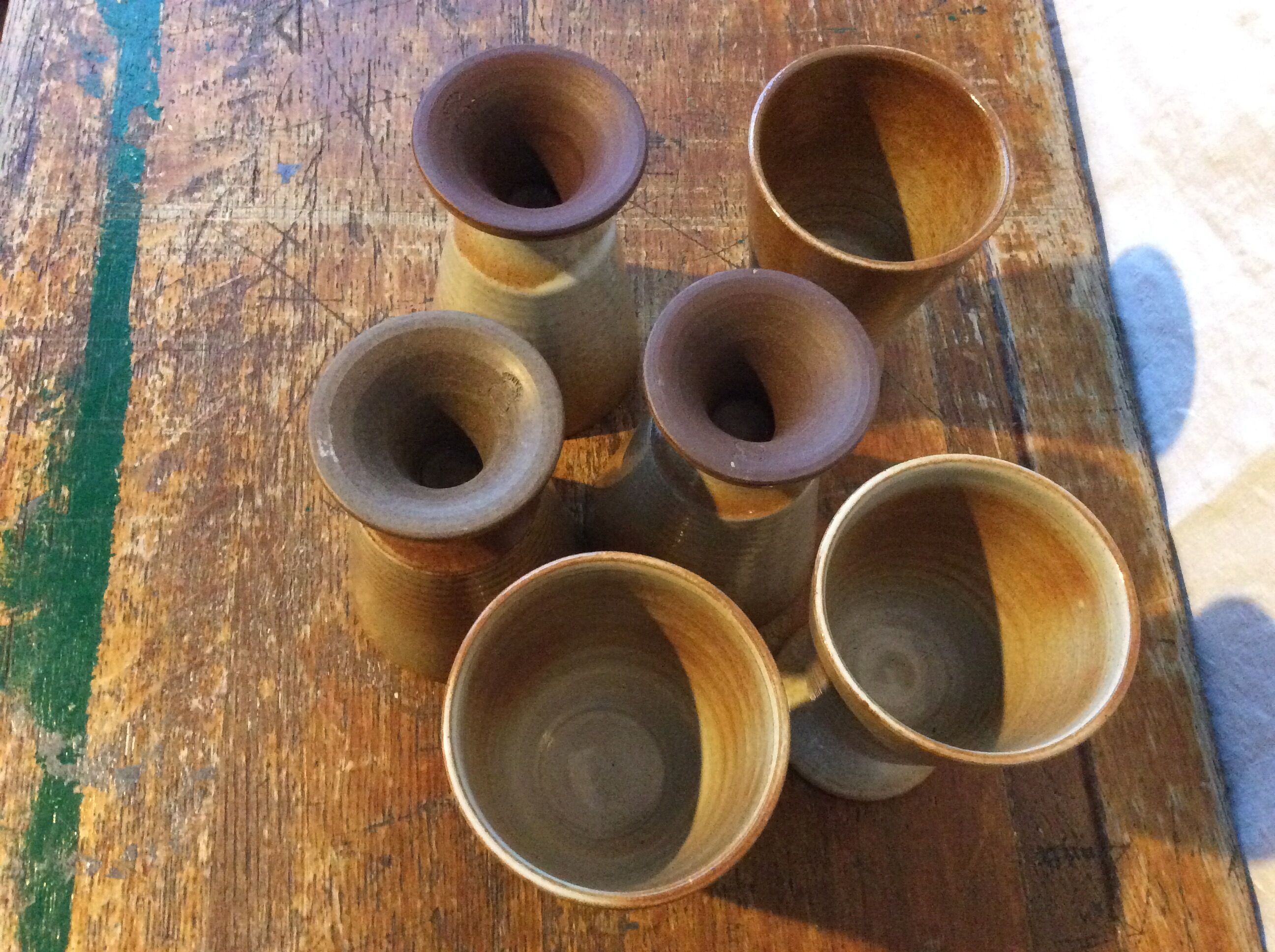 6 mazagrans in glazed earth
