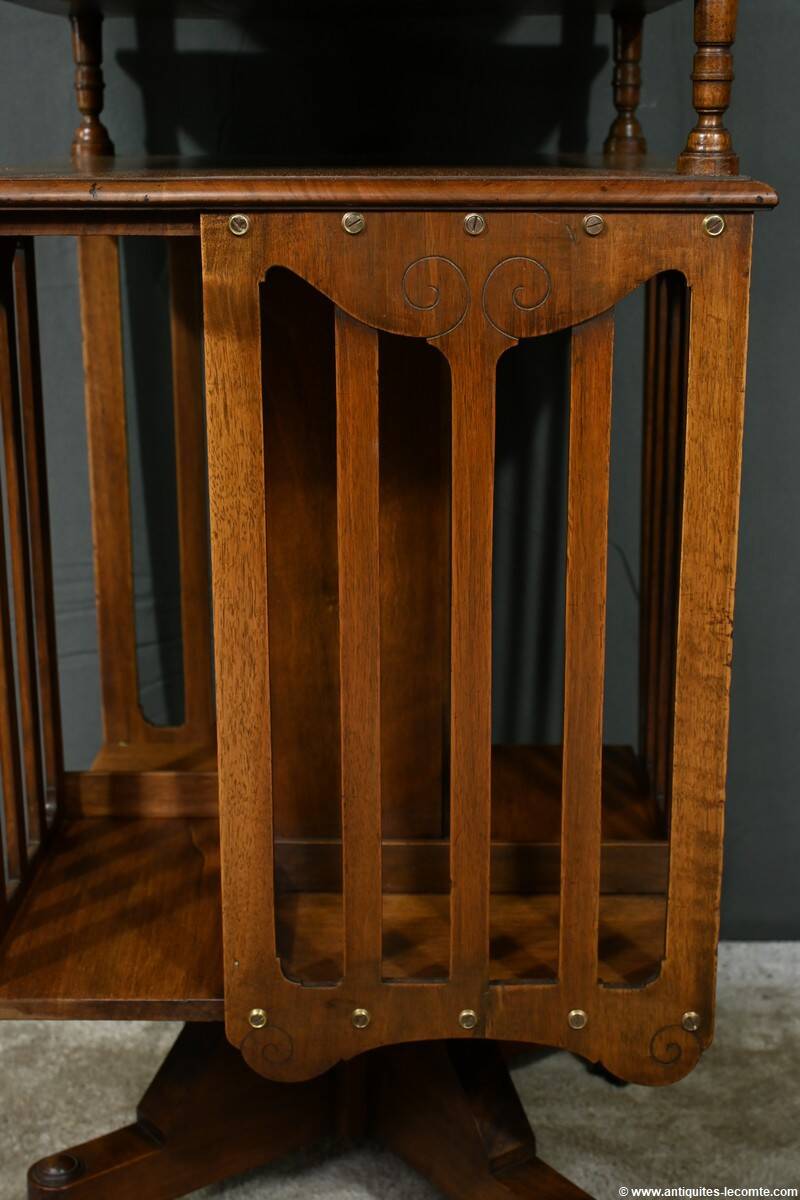 Revolving Walnut Bookcase, stamped G.Lancelin – 1900