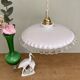 Vintage lampshade pendant light in white opaline