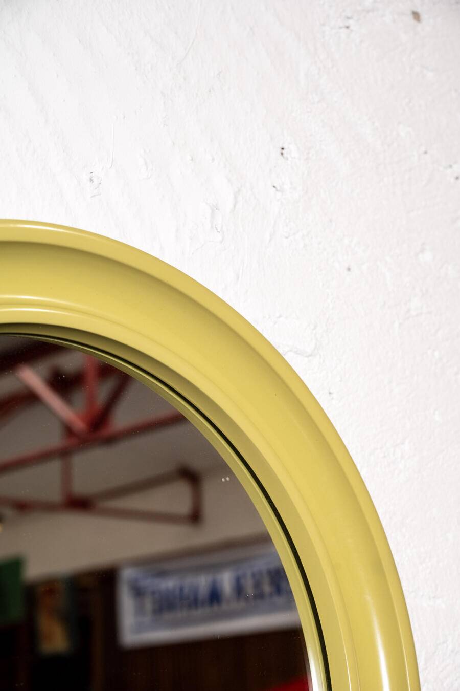 Round Italian mirror, anise green