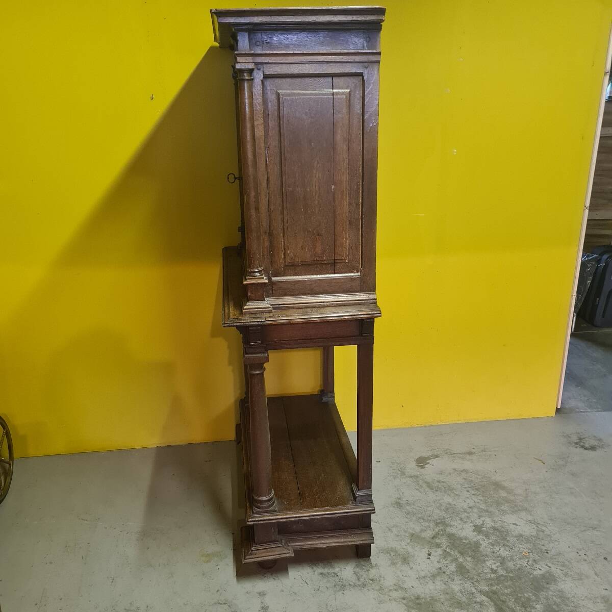 Antique French Oak Table Cabinet, Partly 18th Century