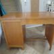 Vintage modernist desk - 5 drawers - shelf - 1950s - closure mechanism