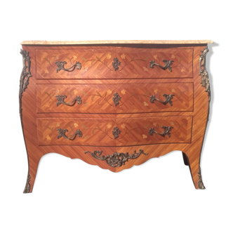 Curved 3-drawer Louis XV drawers from the 1950s