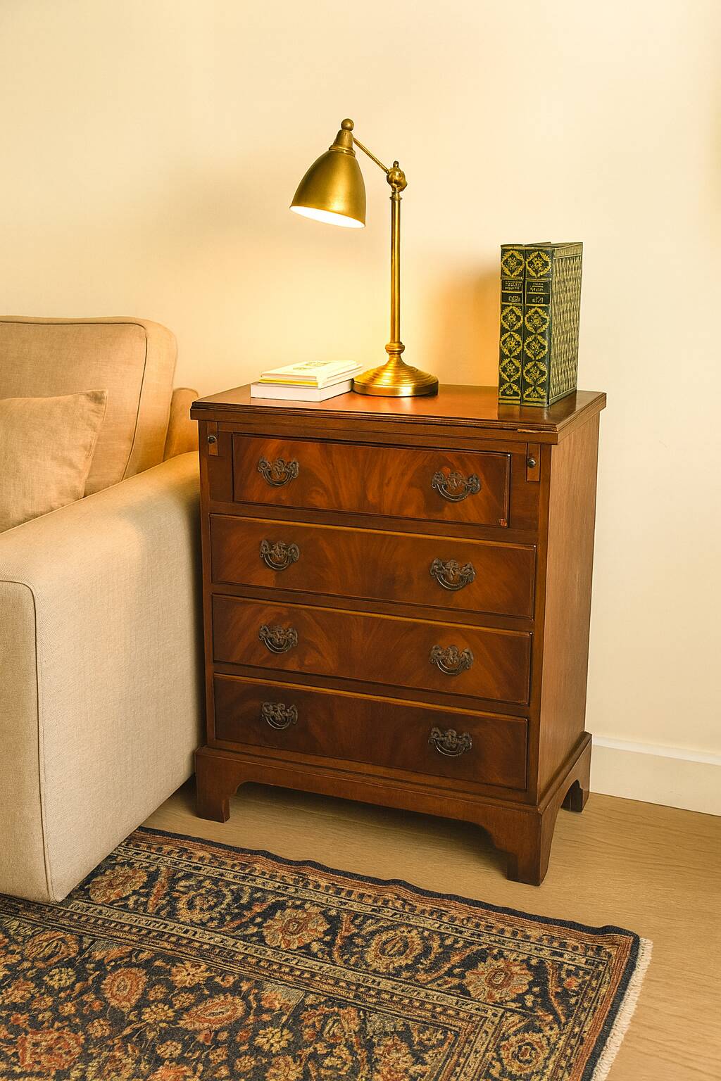 Mahogany chest of drawers – Burton Reproductions, England, 1970s
