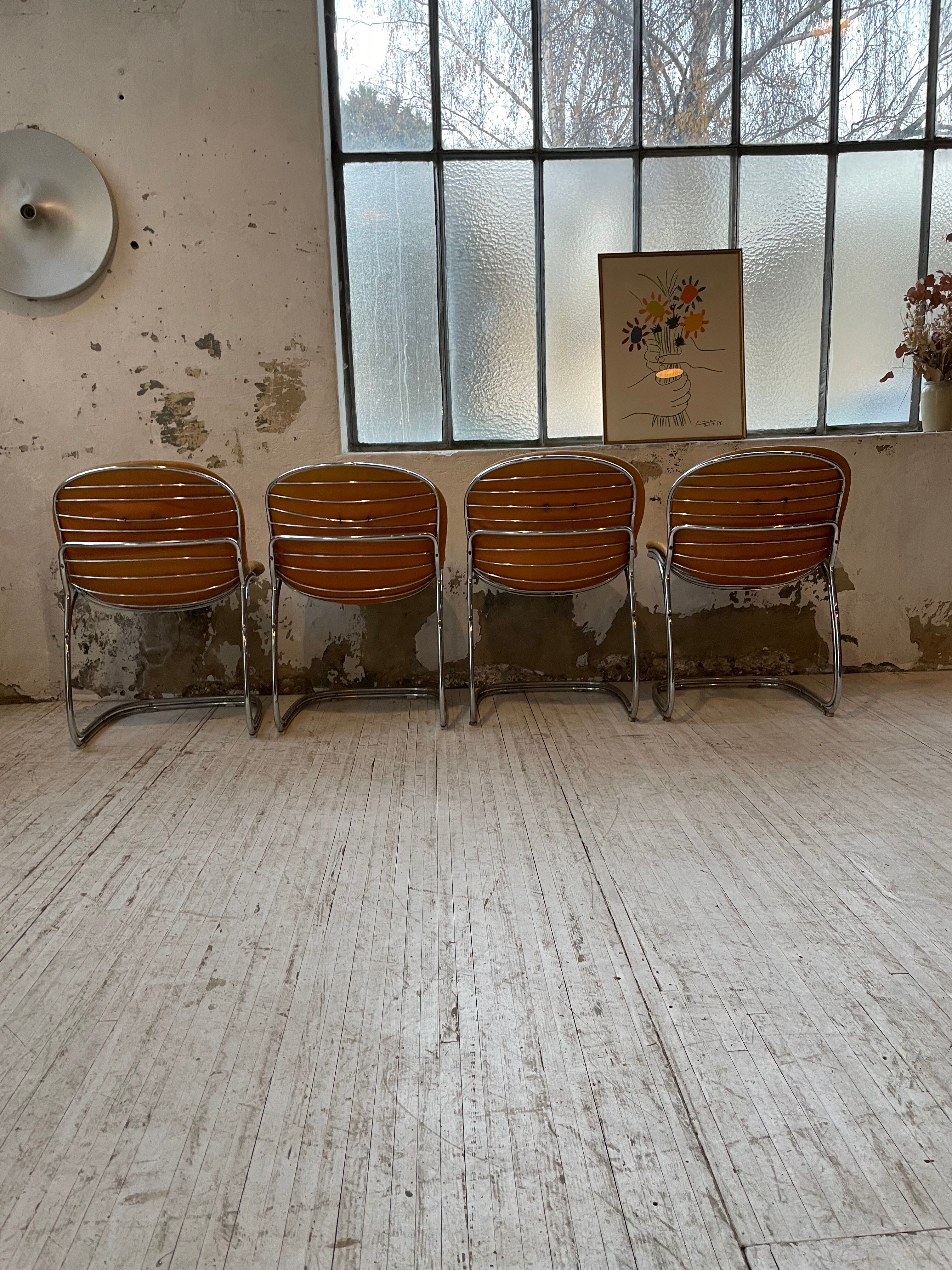 4 chairs Rinaldi "Sabrina" yellow leather