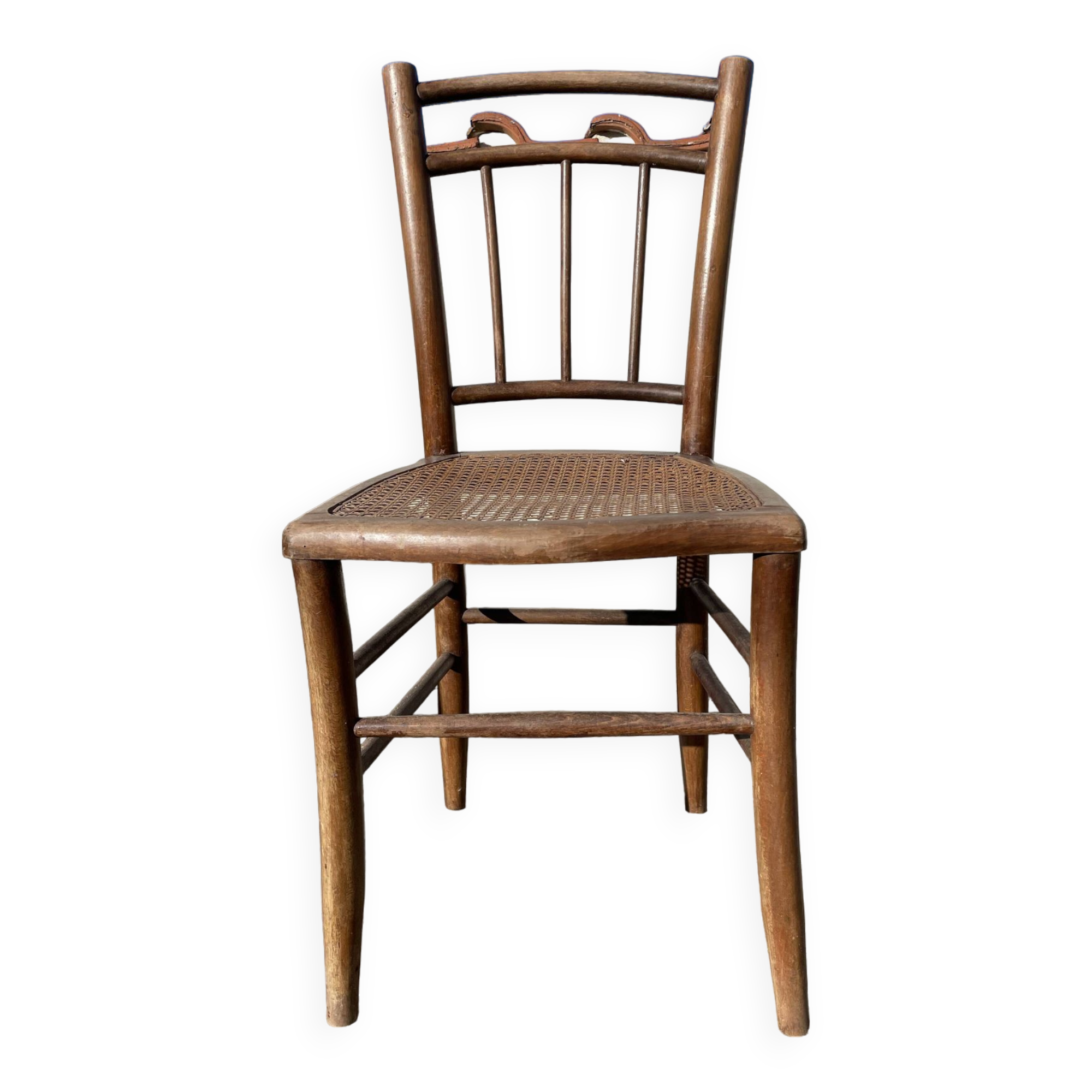 Wooden and cane chair
