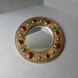 Mirror by François Lembo in enameled ceramic