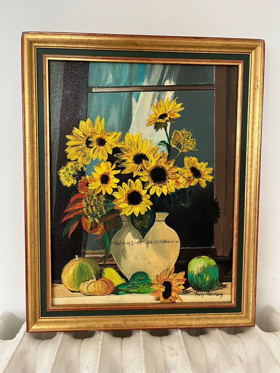 Oil on canvas sunflowers