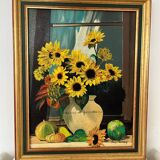 Oil on canvas sunflowers