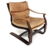 Scandinavian Nelo leather armchair, Norway, 1980