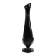 Art Deco vase, black glass, Ząbkowice, Poland, 1970s