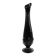 Art Deco vase, black glass, Ząbkowice, Poland, 1970s