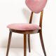 Chaise cœur en velours coton bordeaux violet milieu du siècle