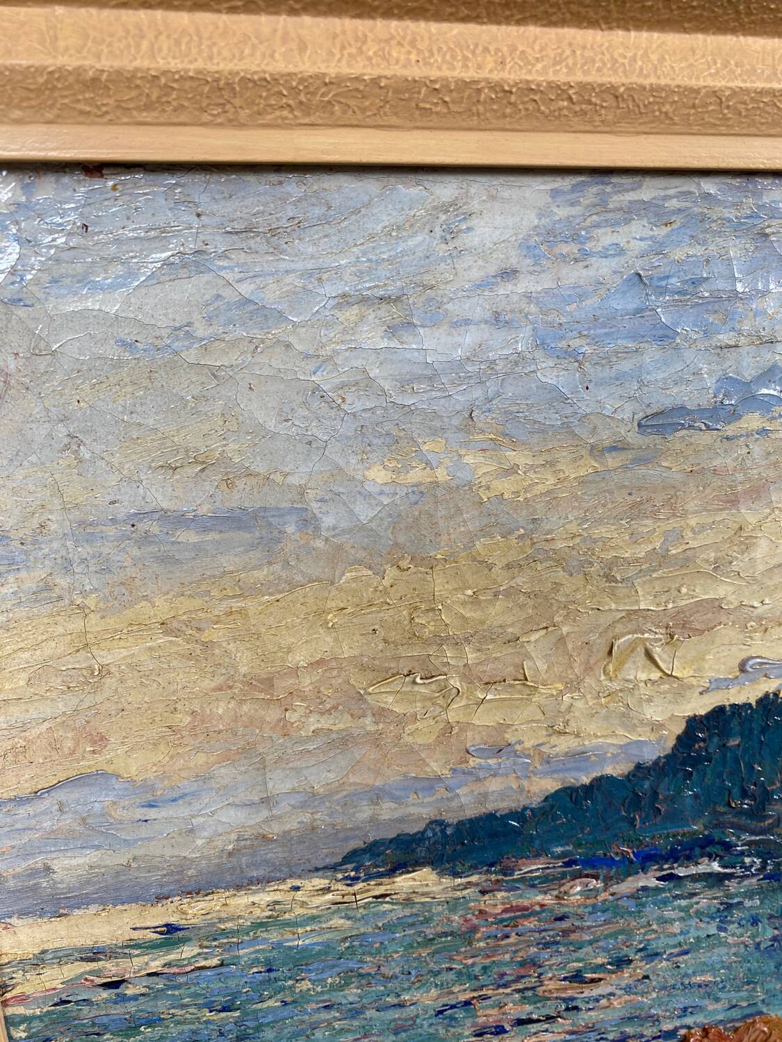 Cowez rocky coast marine painting