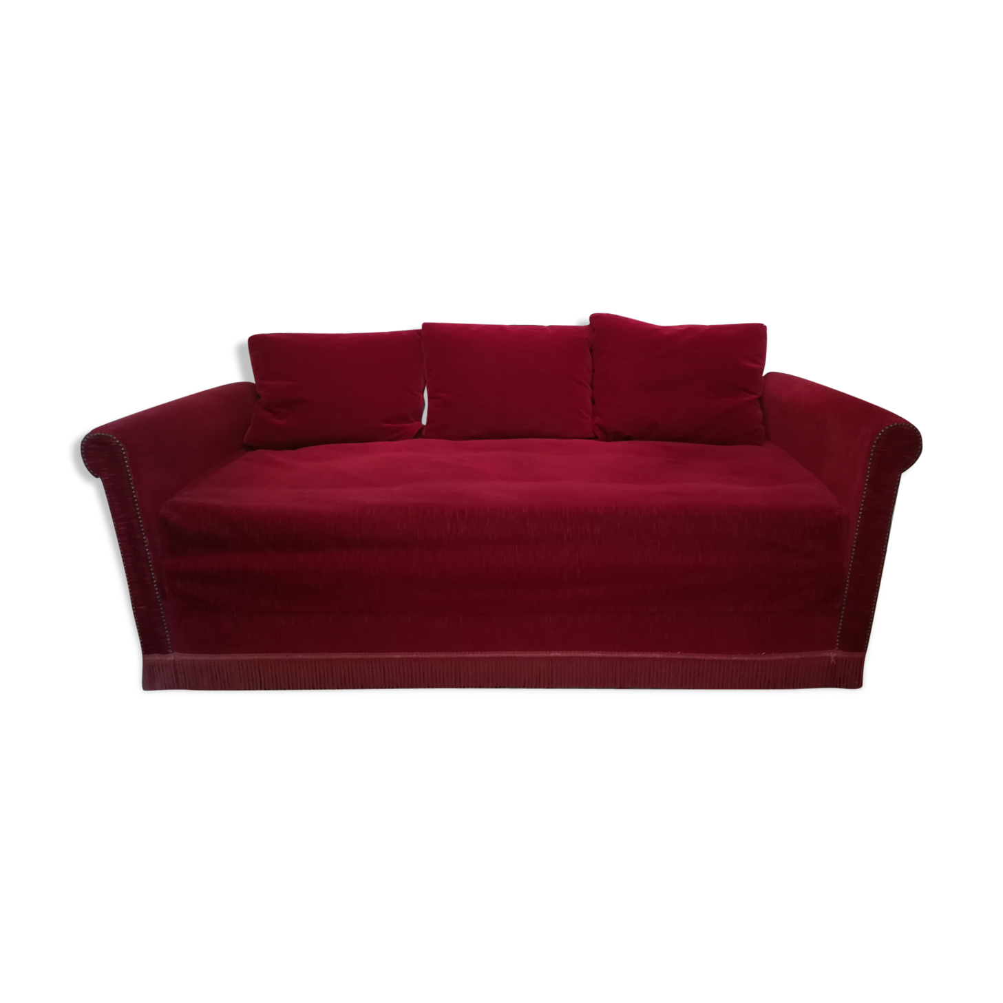 Sofa bench garnet velvet