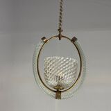 Venetian lantern in Murano glass and brass circa 1950
