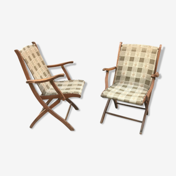 Pair of folding 1910 armchairs