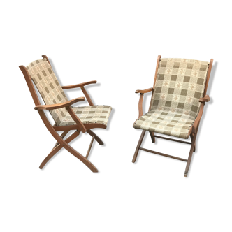 Pair of folding 1910 armchairs