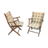 Pair of folding 1910 armchairs