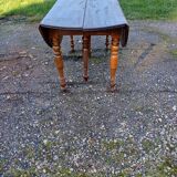 19th century walnut 6 leg table, opening