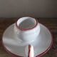 Vintage pink and green tulip ceramic candlestick rat.