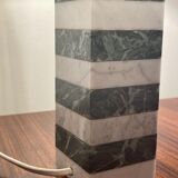 Pair of white and green marble lamps, 1970's