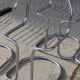 4 chairs & 2 armchairs in chrome-plated steel wire by Gastone Rinaldi, Italy 1970s