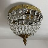 Ceiling lamp basket grapevine and gilded bronze 25 cms