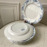 set of dessert plates in K&G Lunéville Iron Earth model "Angèle" late 19th century