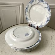 set of dessert plates in K&G Lunéville Iron Earth model "Angèle" late 19th century