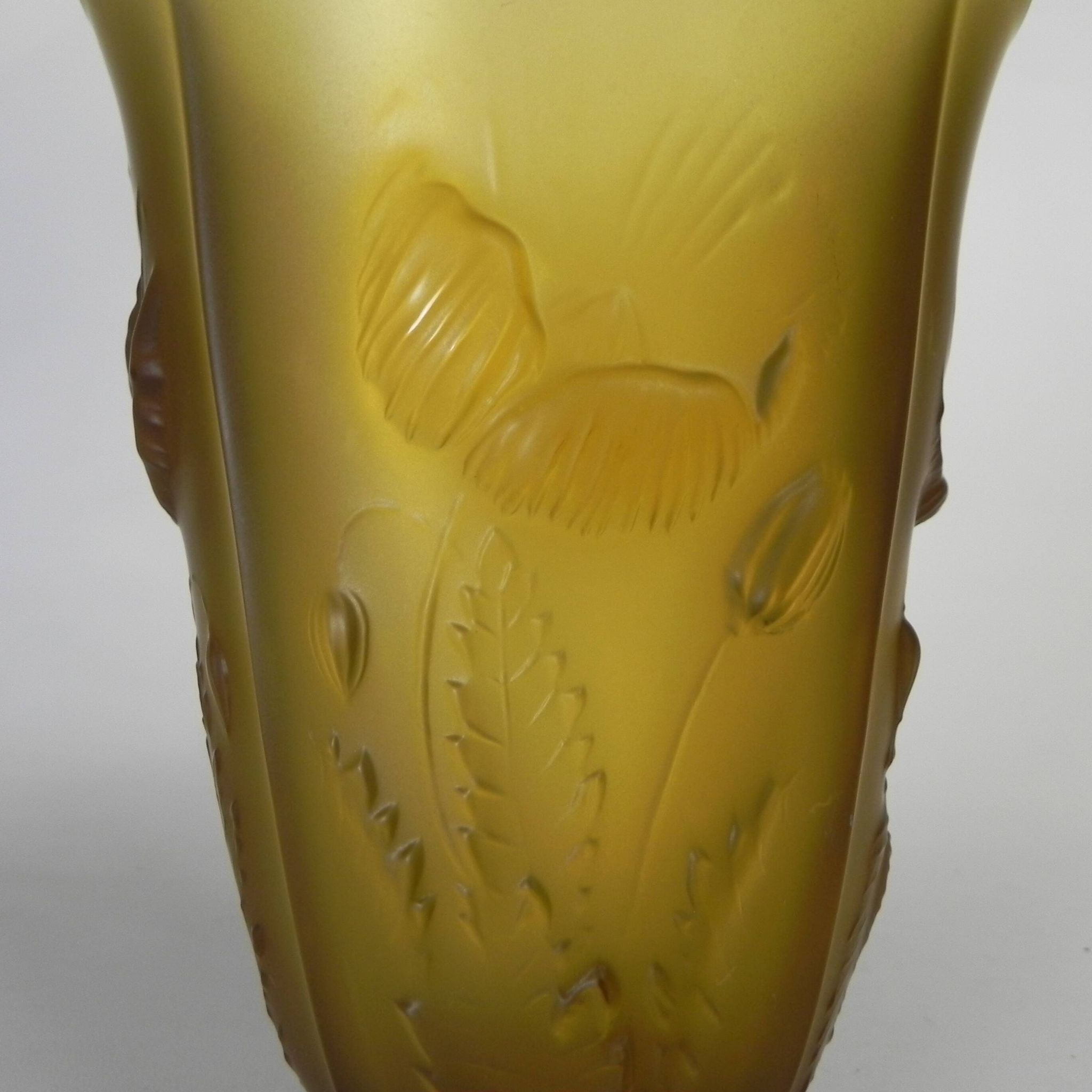 Pressed glass vase Inwald Barolac, model "Floral" 1960s