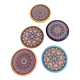 5 vintage handcrafted enameled ceramic coasters