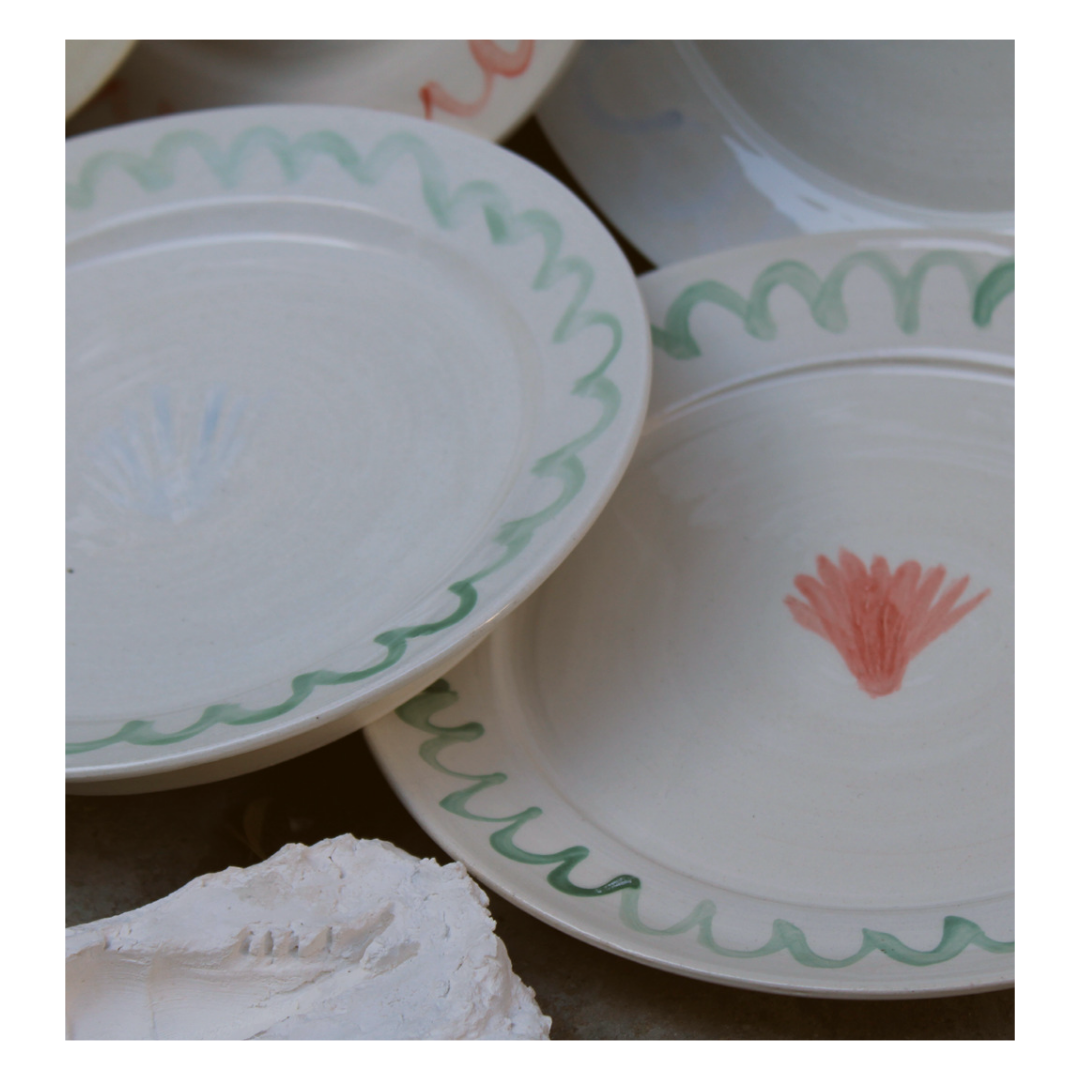 Blue artisanal shellfish plate