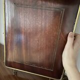 Miroir de barbier bois et laiton