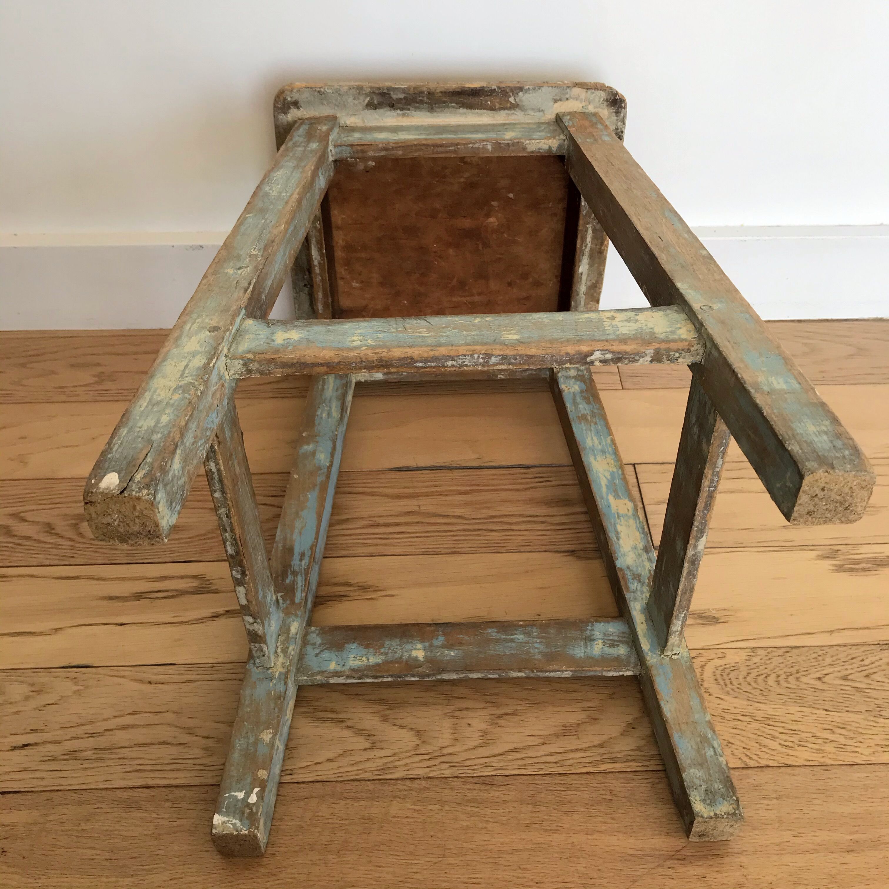 Vintage wooden painter's workshop tabouret