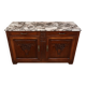 Buffet Art Déco en chêne sculpté et marbre d’origine, années 1930