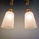 Pair of brass and cracked glass pendants, 1950-60.