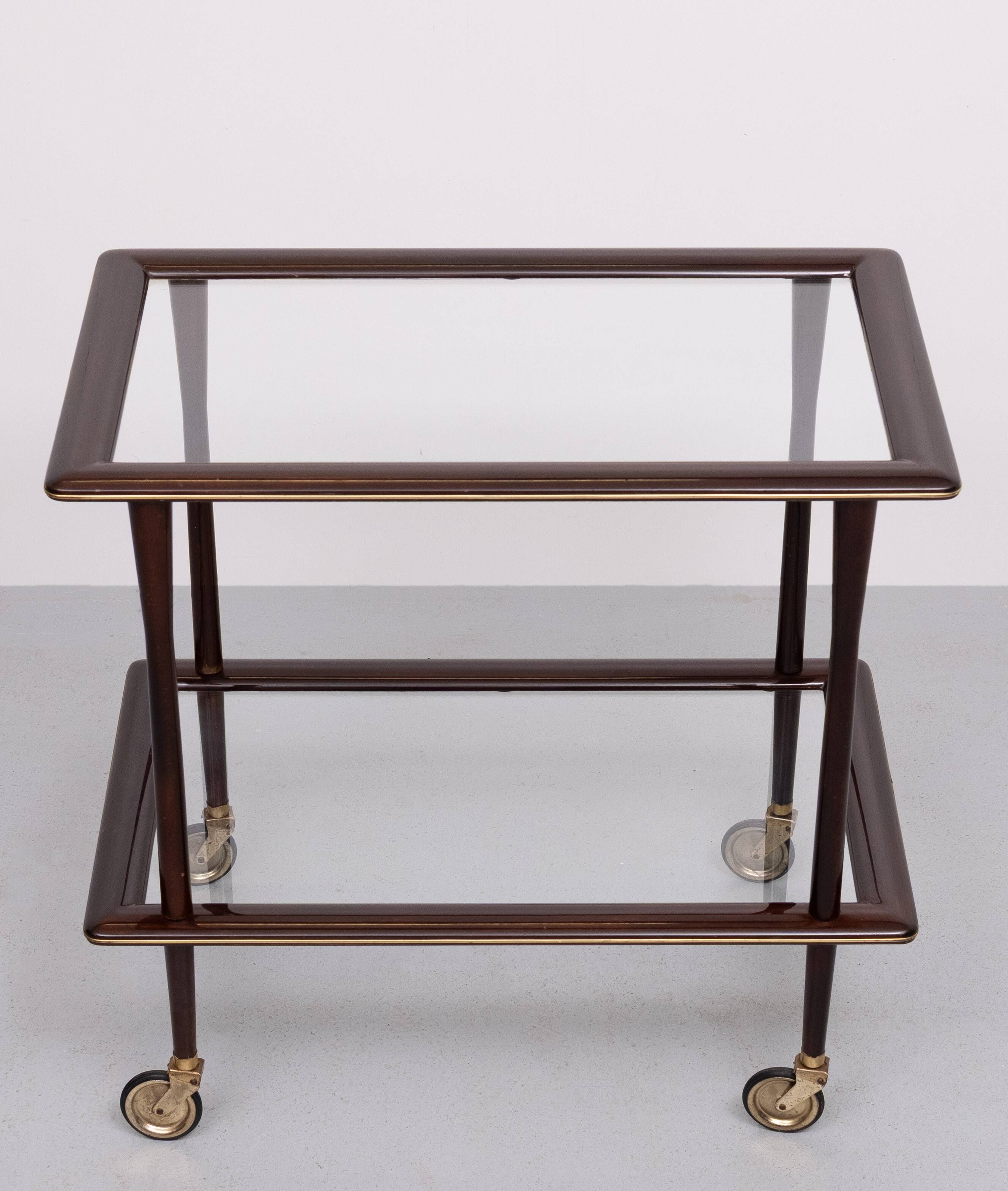 Ico Parisi Ebonized walnut wood serving card 1950s