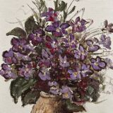 Oil on canvas still life with flowers by M. Brochard 20th century