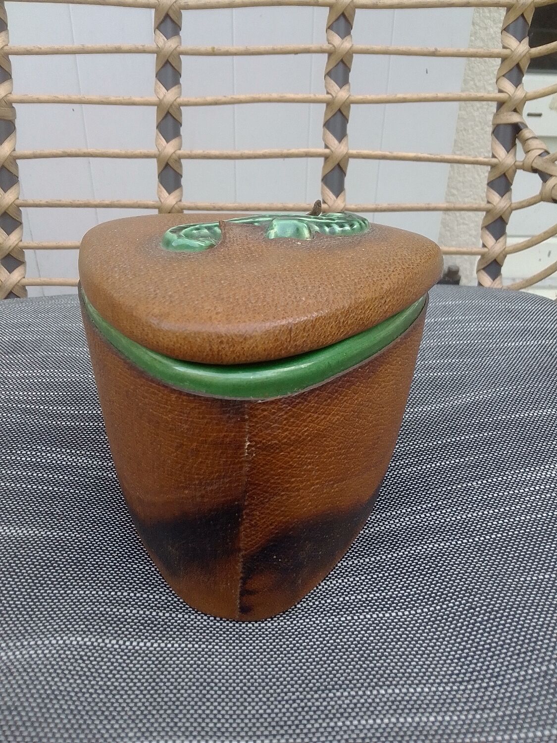 Ceramic box and leather seahorses