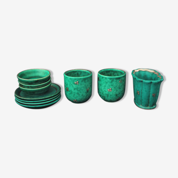 10 ceramic pieces from the Argenta collection by Gustavsberg, Art Deco period (c. 1940)