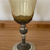Set de 8 verres en laiton et verre