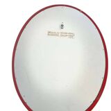 Vintage space age mirror in orange red