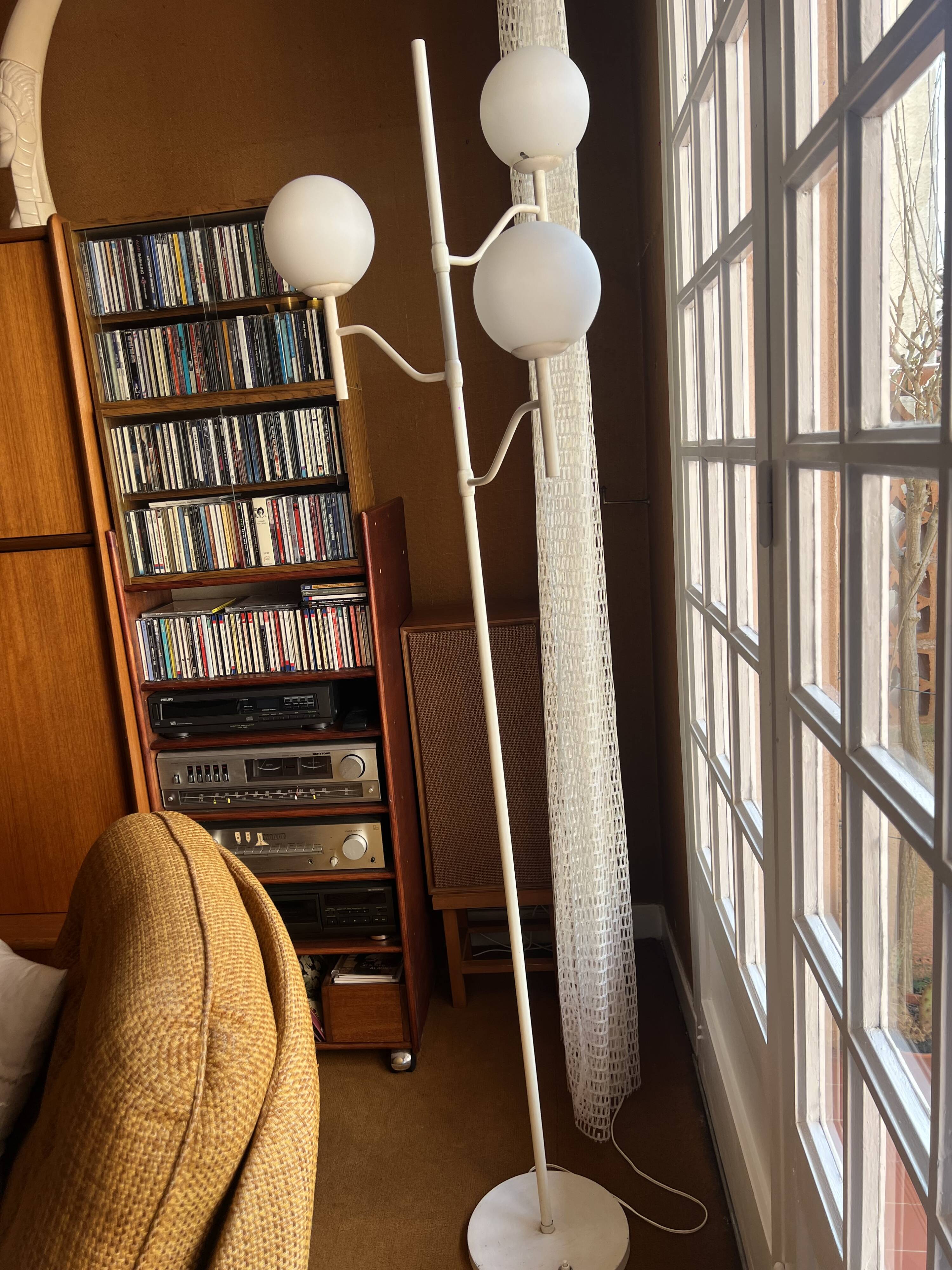 White floor lamp from the 1960s by Monix Editions.