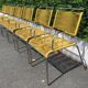 6 yellow and stackable armchairs, scoubidou by Dupré Perrin