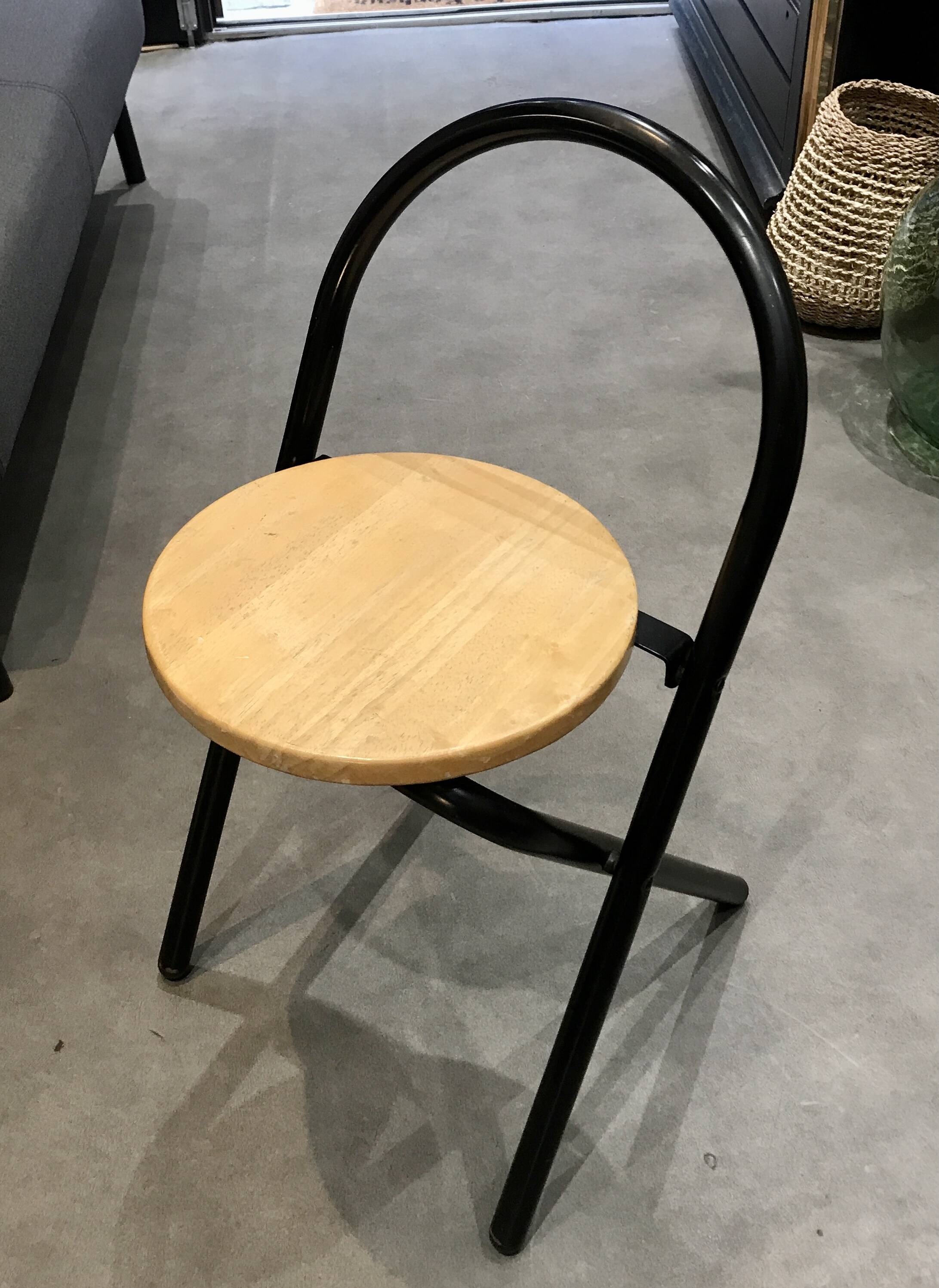 Wood and metal stool