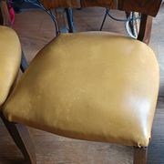 set of 4 vintage Art Deco chairs with carved wood and grape cluster design