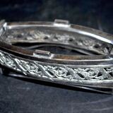 Empire salt shaker in silver metal ALPACA Saleron Napoléon III shuttle laurel frieze