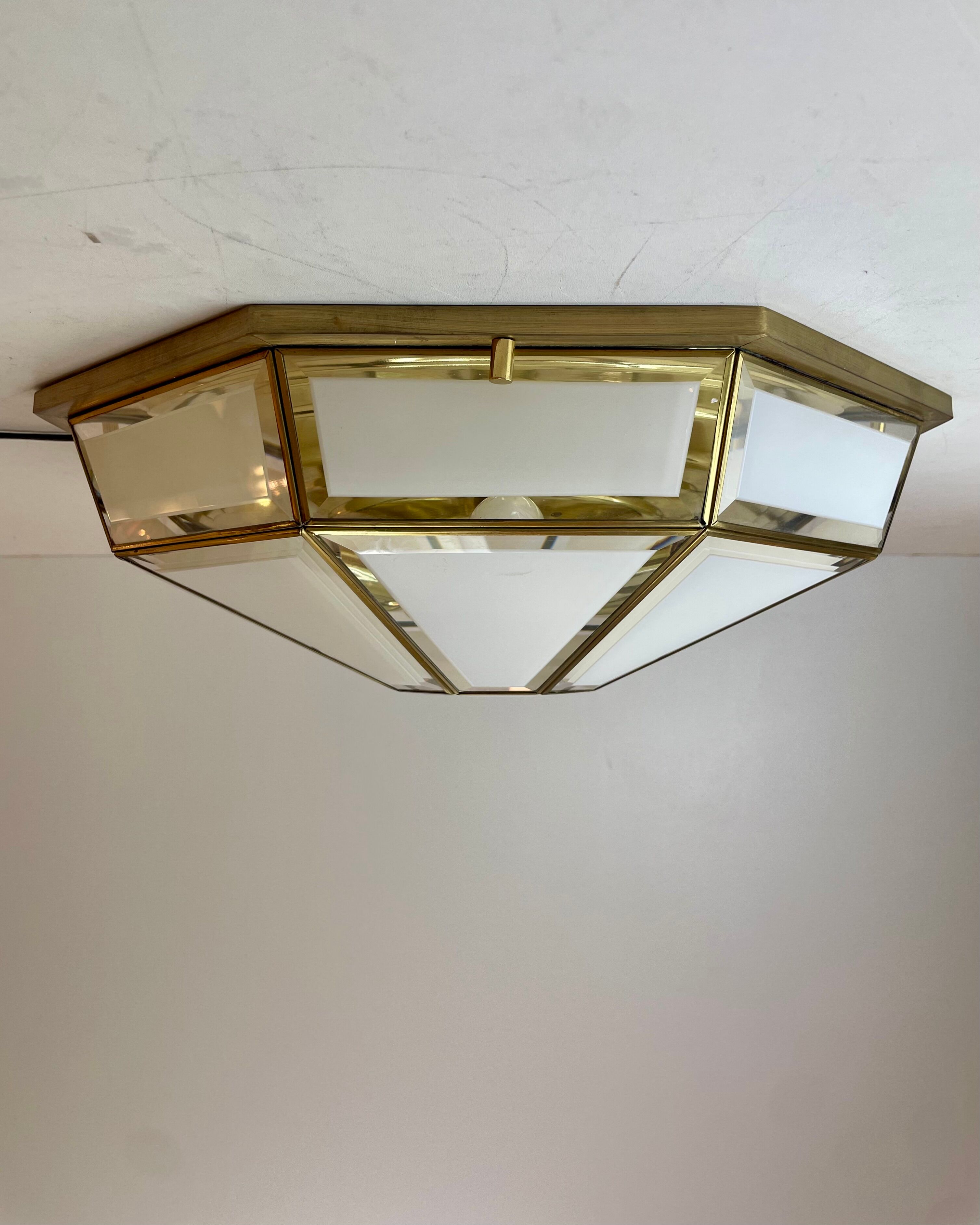 Hollywood Regency, Brass, Ceiling Lamp by Deknudt, Belgium, 1980s