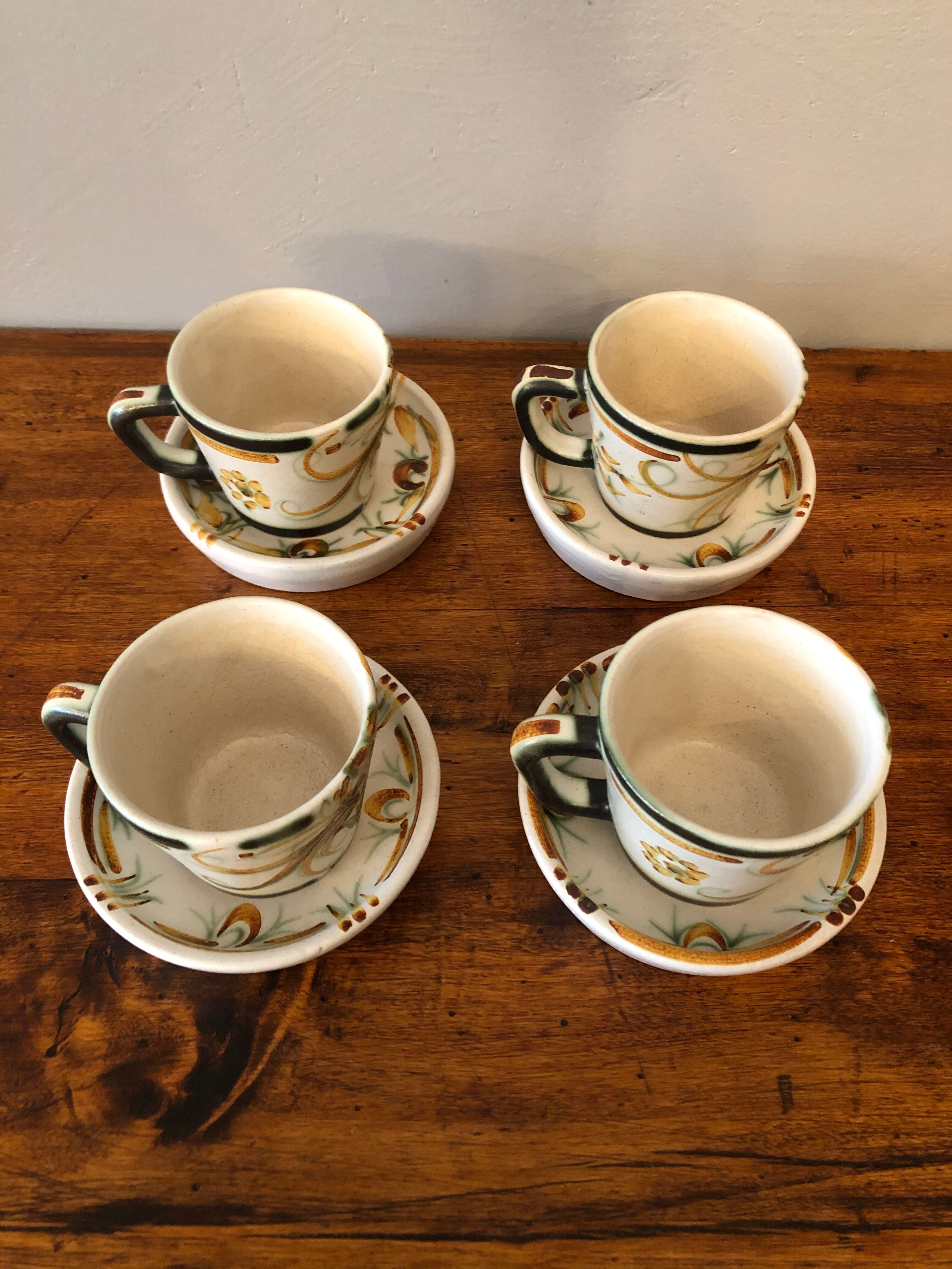 Coffee service for 4 peoples, cups, Keraluc